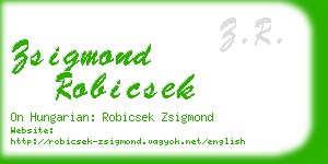 zsigmond robicsek business card